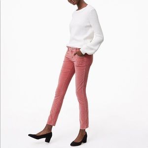 LOFT Modern Skinny Washed Velvet Pants faded rust